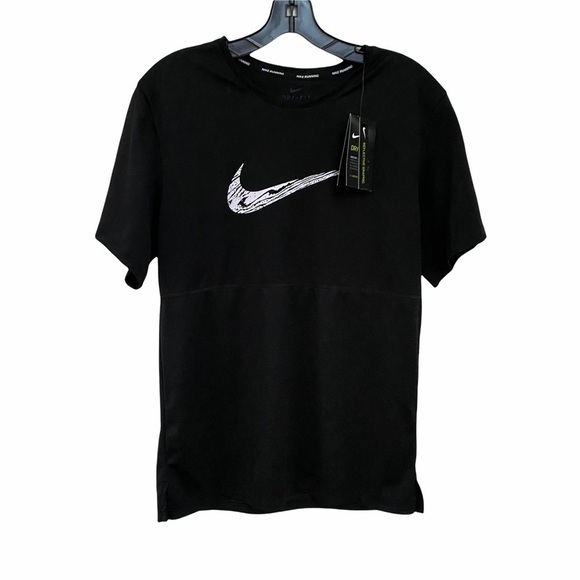 Nike Running Wild Run Breathe T-shirt Black Sz Small - Picture 12 of 14